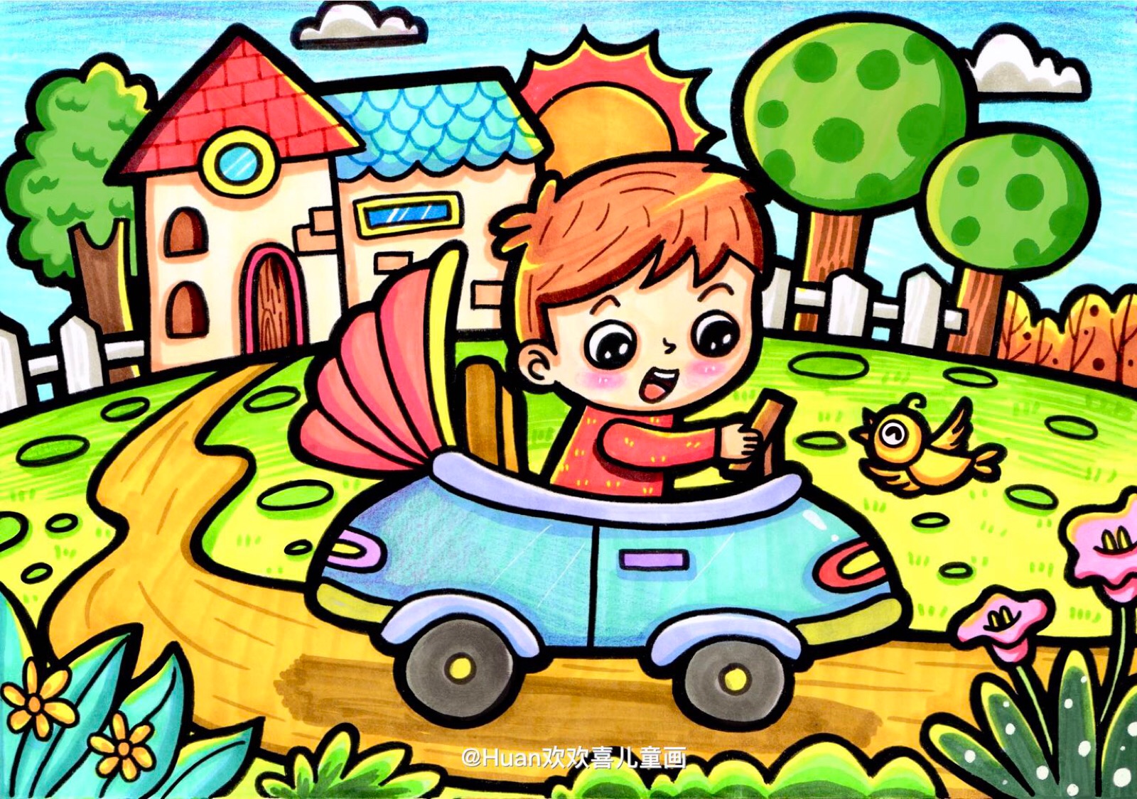 小汽车儿童画 - 堆糖，美图壁纸兴趣社区