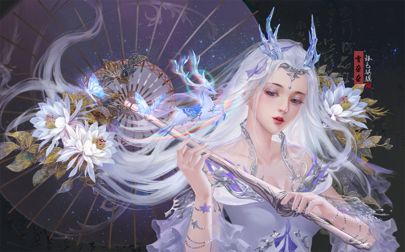 (古风美人)绘师:银色骐骥 - 堆糖,美图壁纸兴趣社区