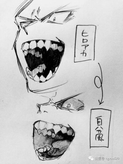 龇牙裂嘴该怎么画?