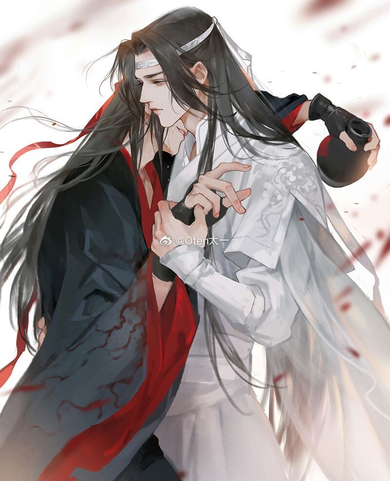 魔道祖师# 蓝湛 魏婴 "我累了,蓝湛.""……嗯,我知道! lof画师:太一