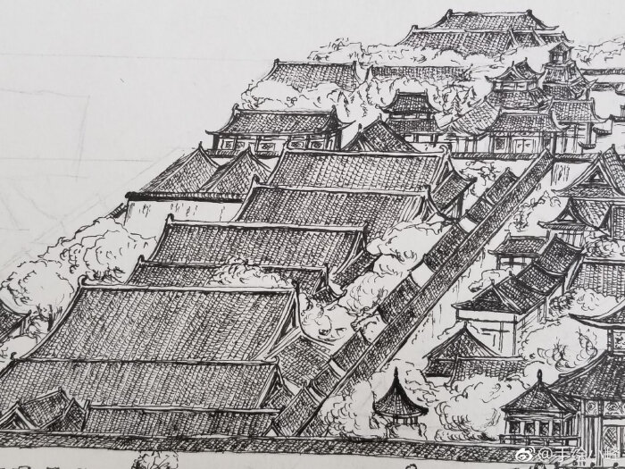 故宫手绘
