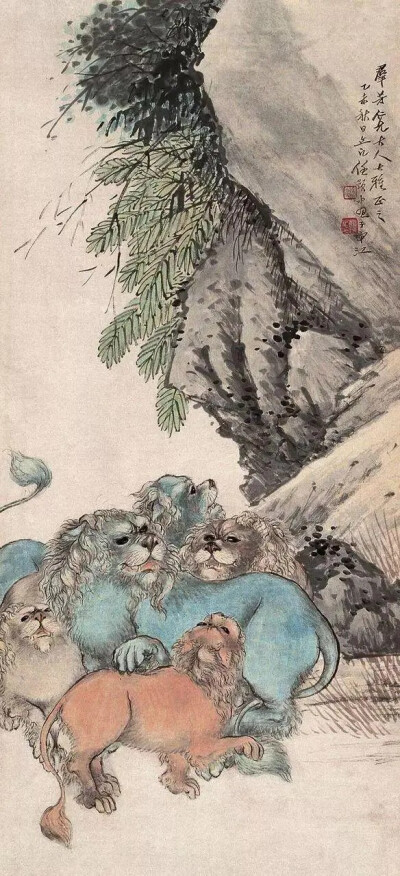 擅画山水,人物,花鸟,无所不精.在任熊(1823—1857,任预,任薰(18