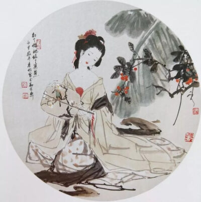 顾青蛟绘画古代仕女