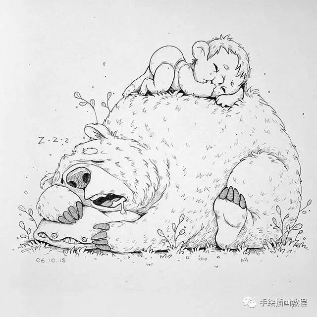 可爱插画线稿