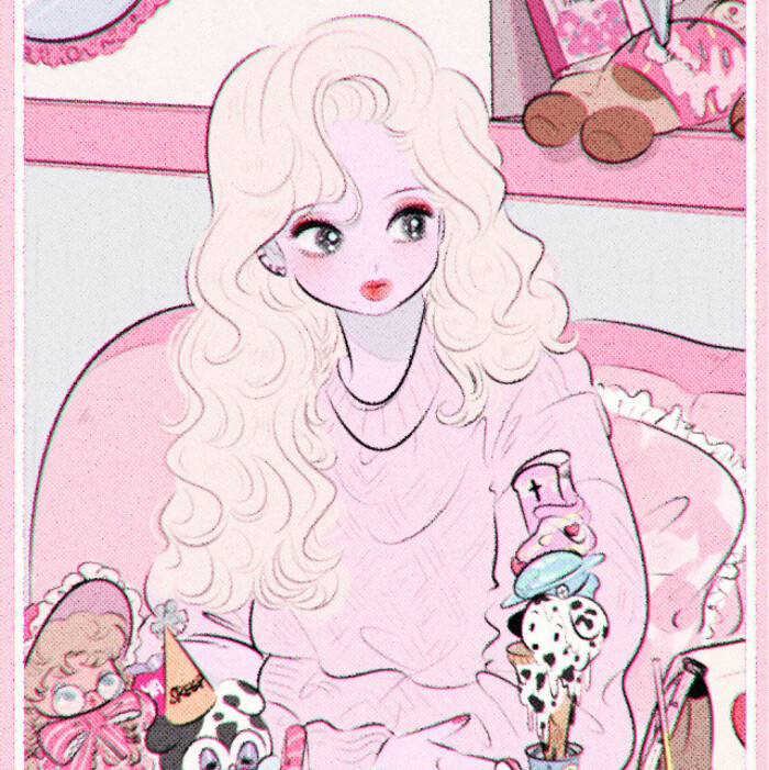 头像 动漫 插画 另类 独特 少女哇 twi:.