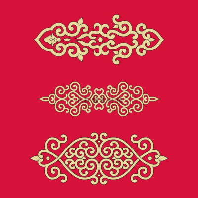 中国风中式古典花卉图腾纹理门匾贺卡边框图案矢量设计素材ai474