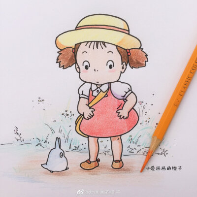 一个龙猫里的小梅简笔画教程(作者:@爱画画的橙子 )一到夏天就会想起