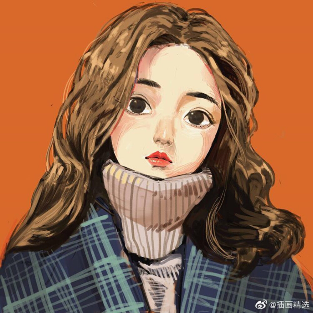 一组女孩人物插画头像,可procreate可水彩可水粉