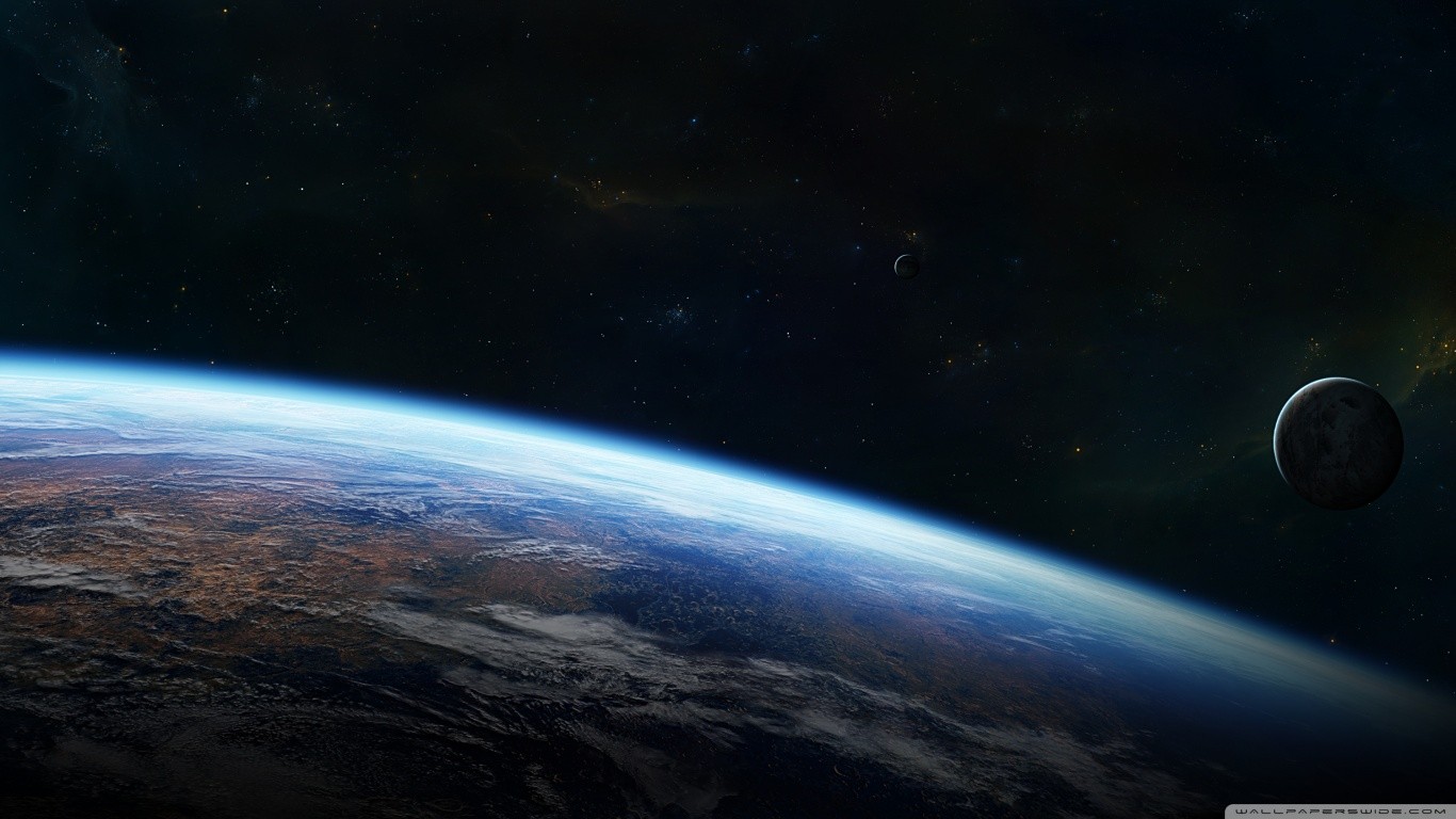 general 1366x768 planet space art atmosphere digital art