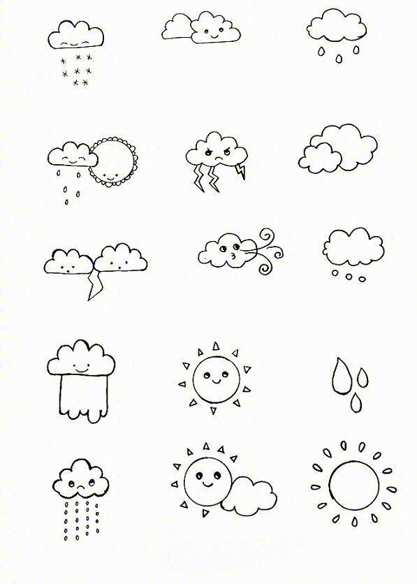 一组关于天气的简笔画