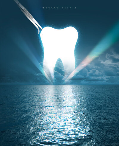 【下载点头像】创意牙齿口腔科室诊所护理医疗机构检测宣传挂画海报