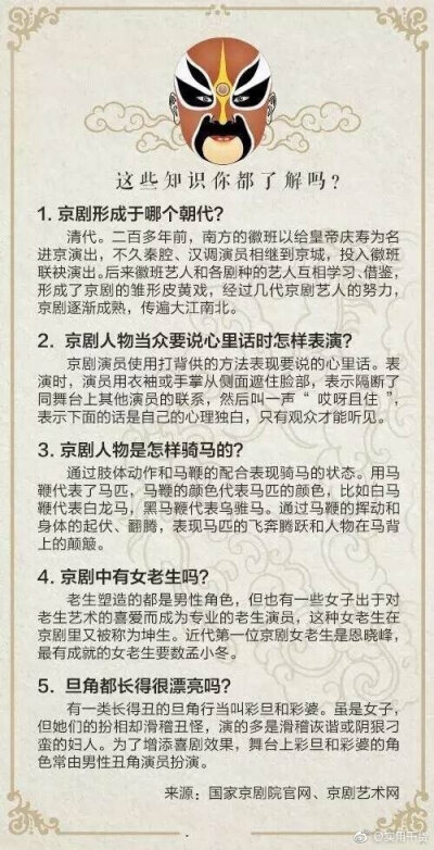 九图带你了解京剧常识 .