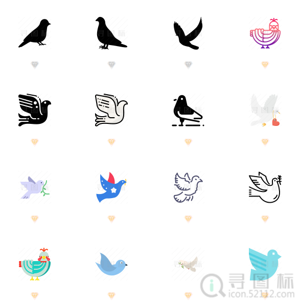 动物,鸟类,和平,鸽子,图标