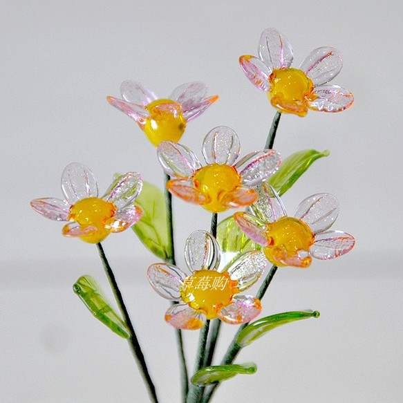 定制 现货24款选 日本作家手工制作超美丽玻璃花束 小花束 玻璃仿真花
