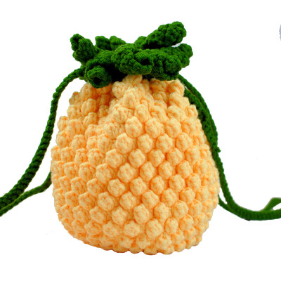 菲菲姐家 手工diy钩针编织毛线水果包小红书同款菠萝编织斜跨包包