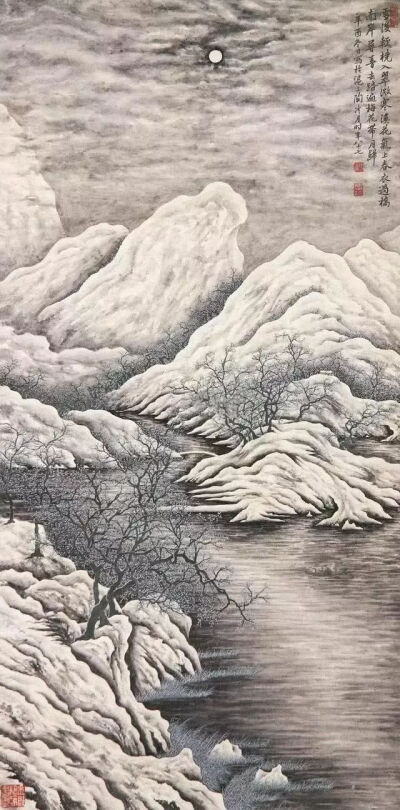 冬天的山水画