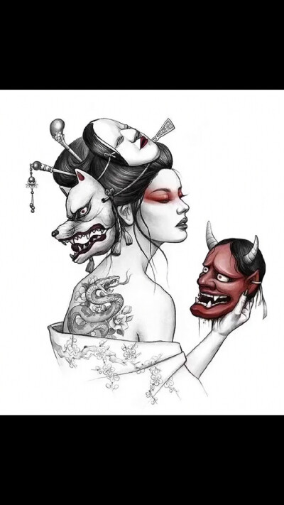 艺伎纹身素材