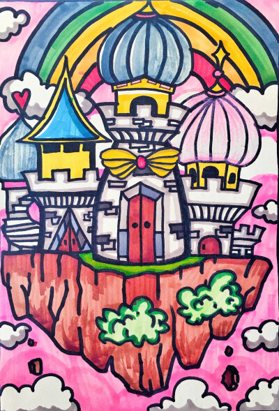 儿童画 城堡