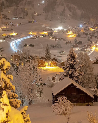 冬天夜晚雪