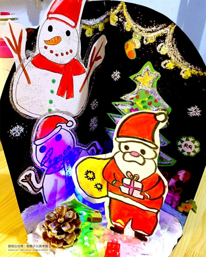 圣诞节 创意美术 儿童画 备课素材收集
