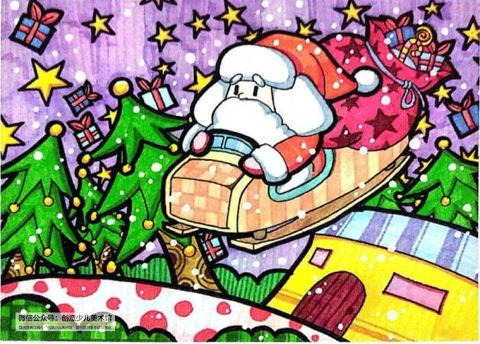 圣诞节 创意美术 儿童画 备课素材收集