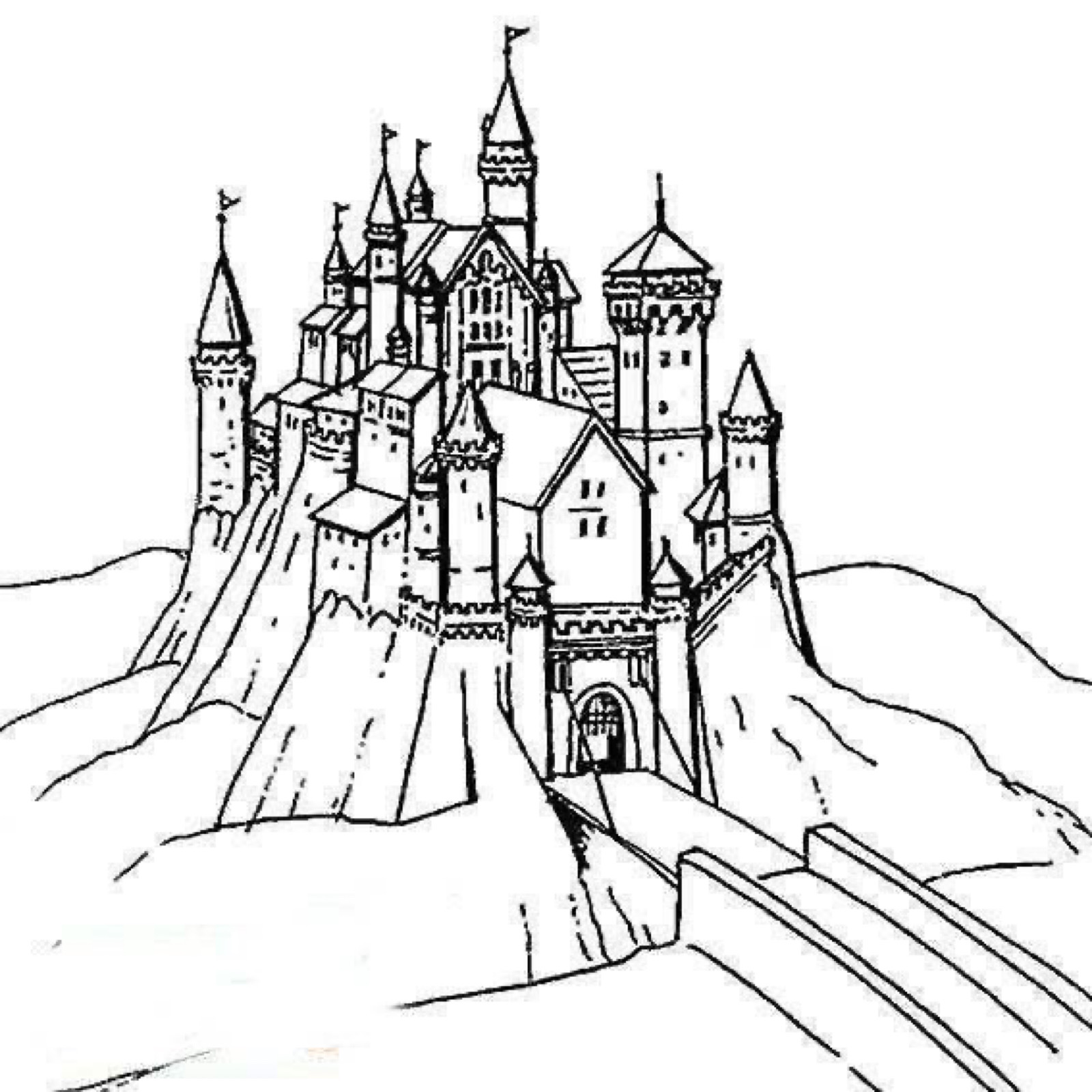 城堡简笔画 - 堆糖，美图壁纸兴趣社区