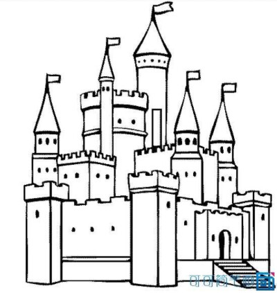 复杂城堡简笔画