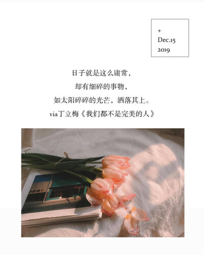 日子就是这么庸常,却有细碎的事物,如太阳碎碎的光芒,洒落其上.