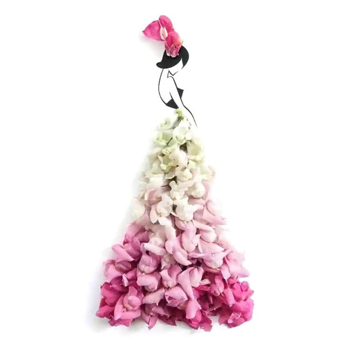 创意插画分享用花瓣做出世上最美的裙子