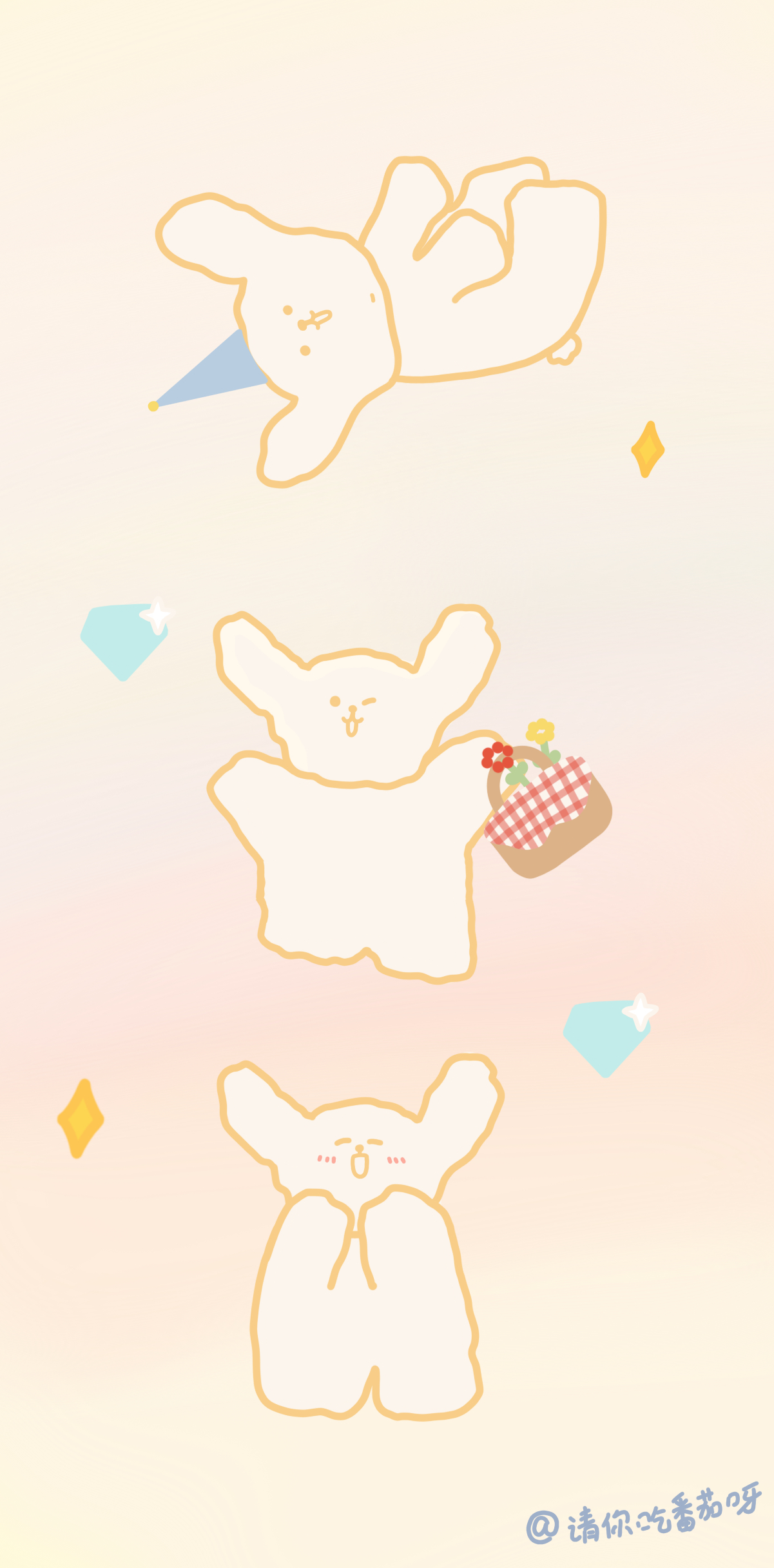 可爱少女心壁纸 wb@请你吃番茄呀