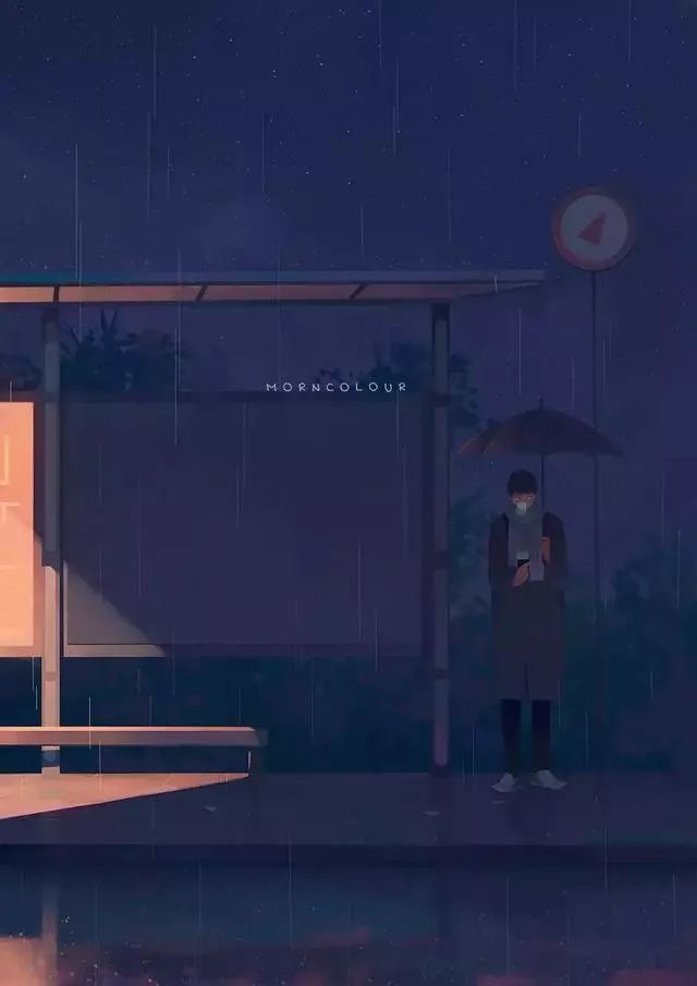 蓝色忧郁插画