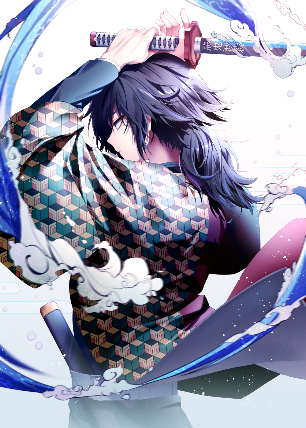 鬼灭之刃 水柱 富冈义勇 绘师:naru(p id=30383053) 本作品id=