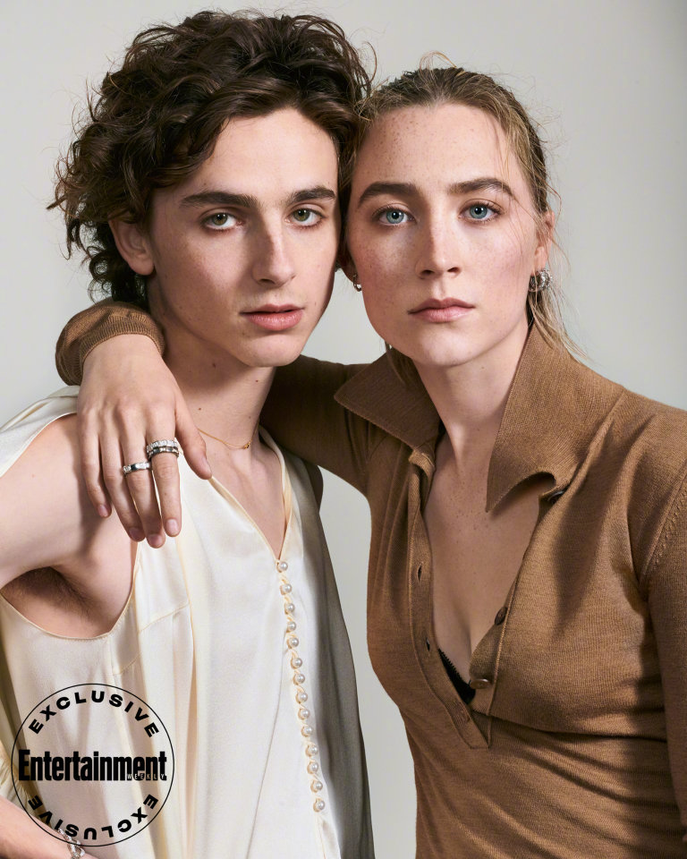 甜茶timothée chalamet,西尔莎·罗南 × 娱乐周刊两个人的颜值都太