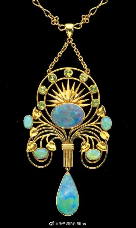 奢华珠宝 | 古董一组美丽的欧泊 tag:艺术,宝石,art nouveau 图集