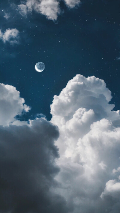 天空星空星星月亮美好温柔壁纸背景