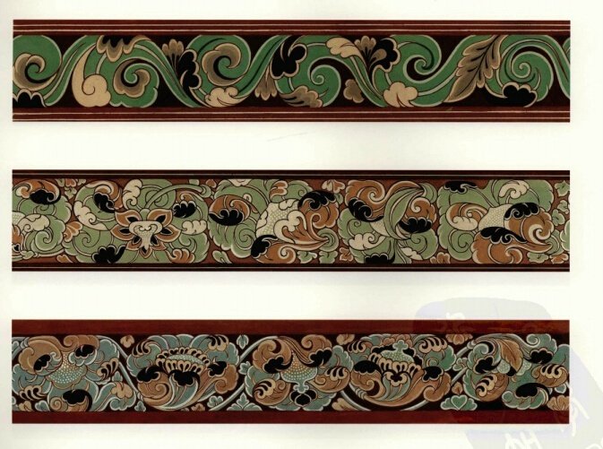 精美的中国传统纹样,唐代到宋代的敦煌莫高窟壁画上服饰的边饰图案和