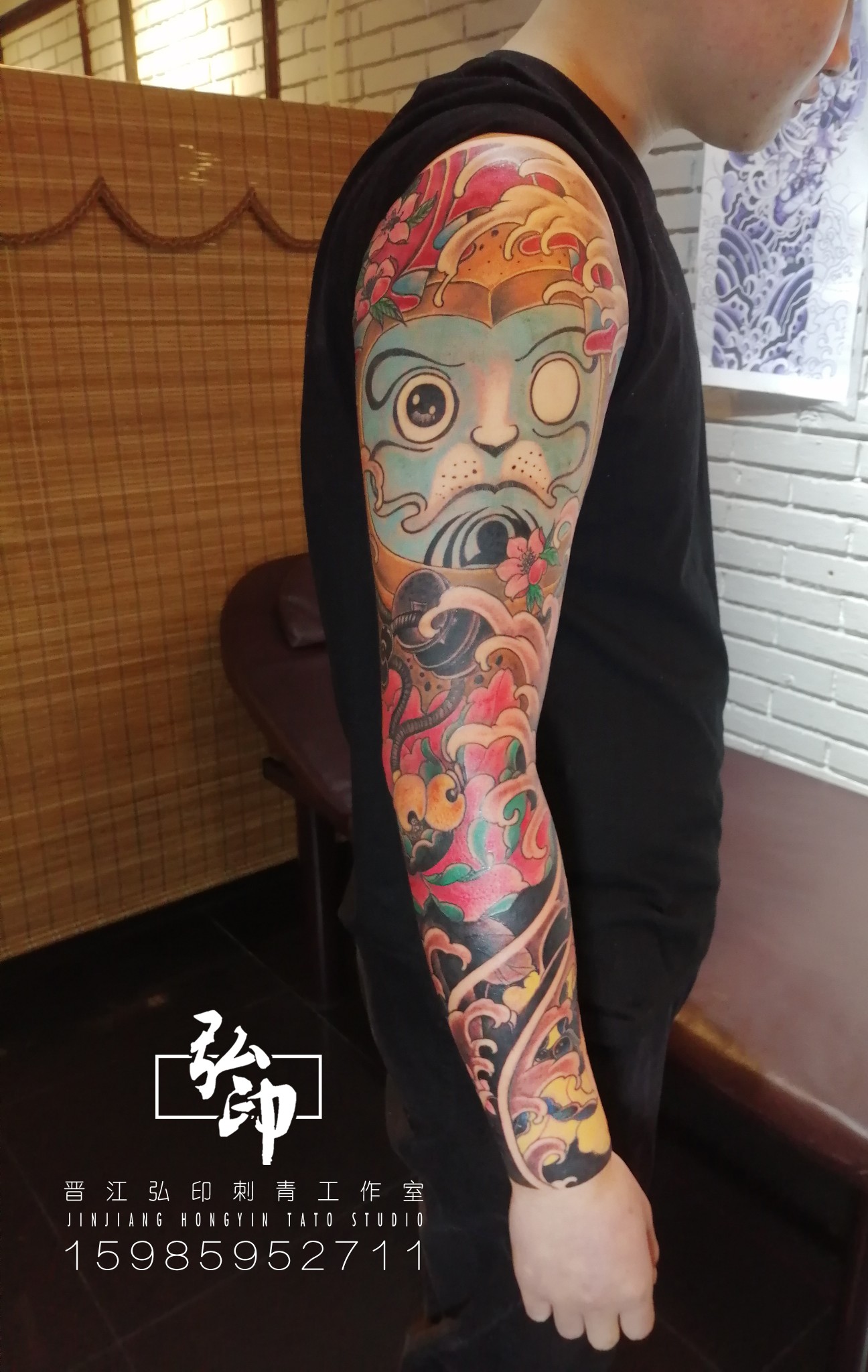 泉州晋江传统花臂纹身|达摩蛋纹身