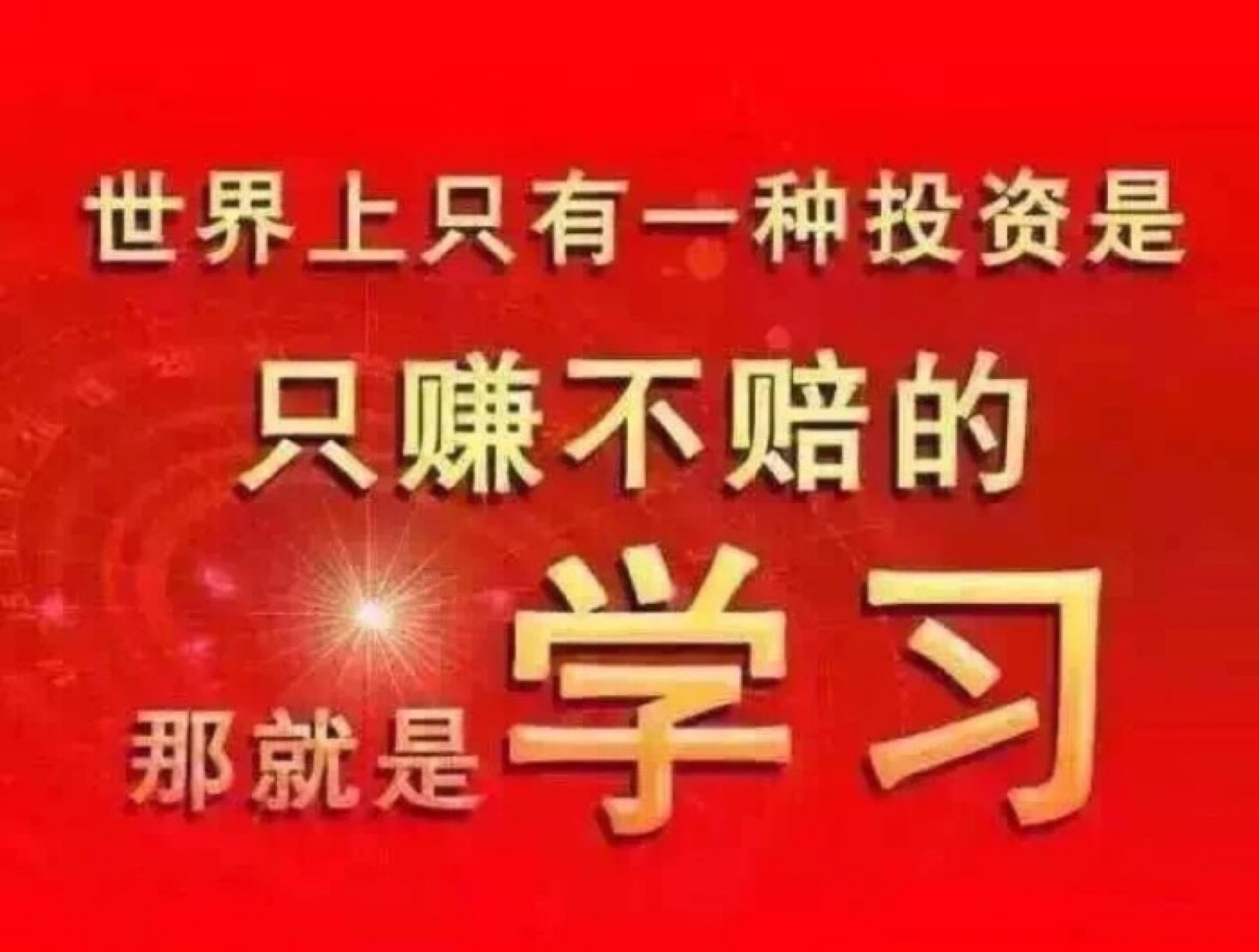 世界上只有一种投资是只赚不赔的 那就是学习