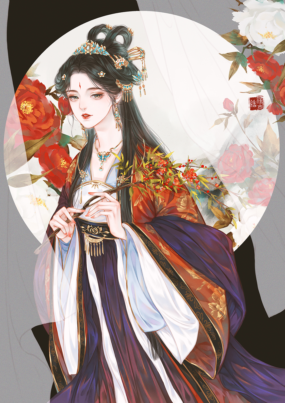 《容色》_槿木-_-__插画师作品_涂鸦王国g