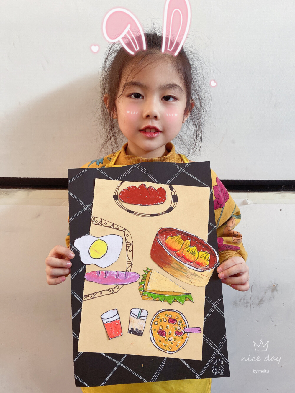 创意儿童画美味的早餐