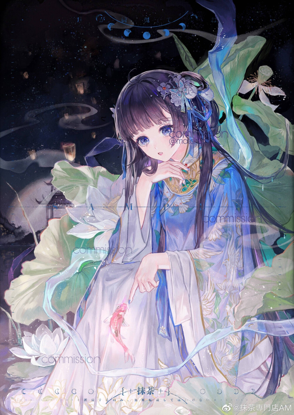 画师见水印 原子 抹茶 少女 美少女 萝莉 金发 卷发 爱丽丝 童话 双