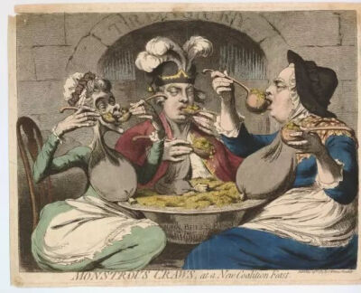 詹姆斯·吉尔雷《monstrous craws at a new coalition feast,1787