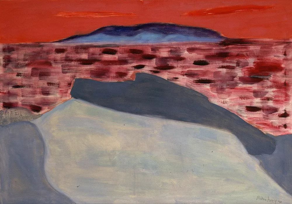 米尔顿·埃弗里《sunset at sea》,布面油画,82×117cm,1960年