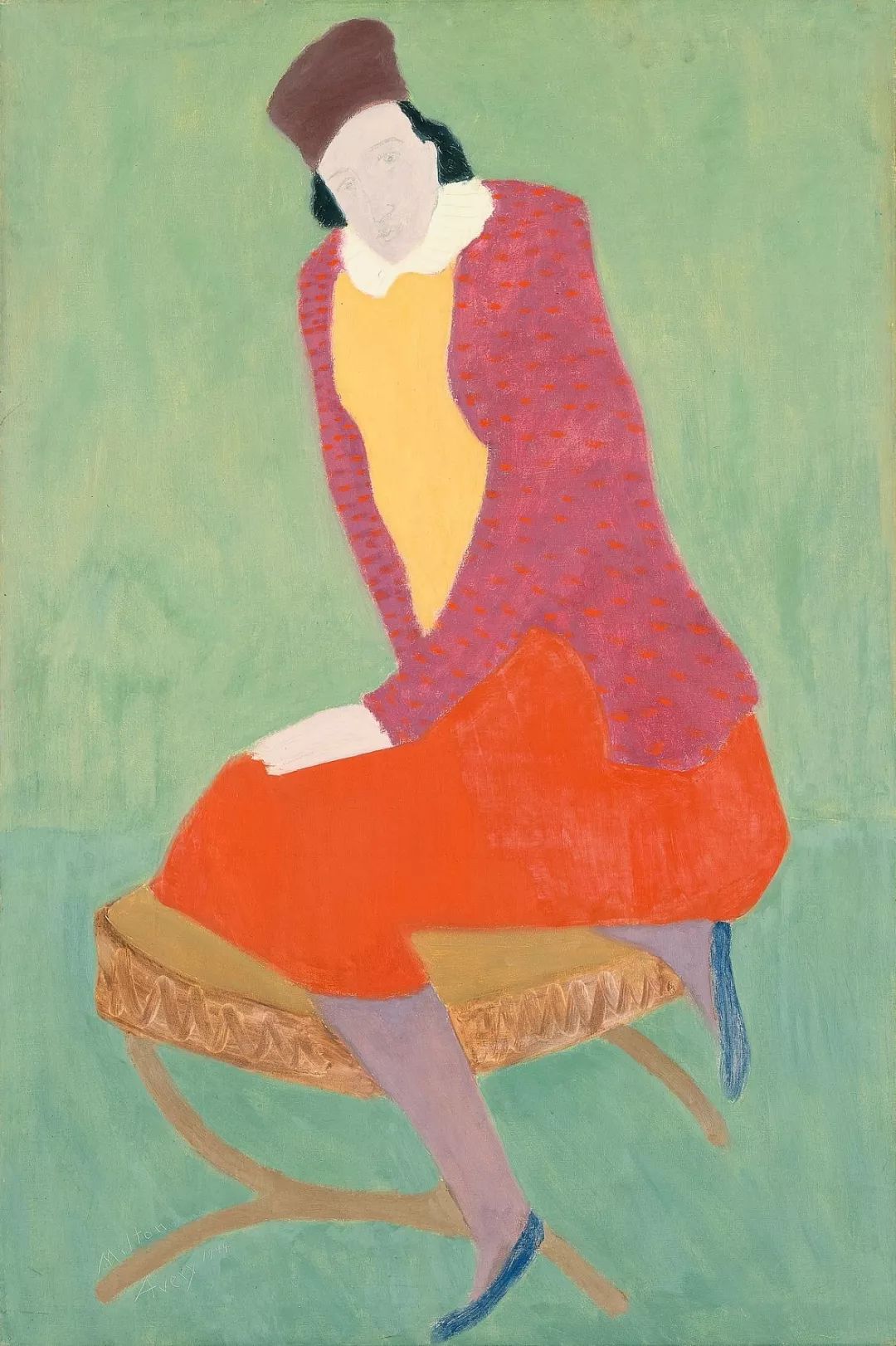 米尔顿·埃弗里《artist's wife,布面油画,122.2×81.2cm,1944年