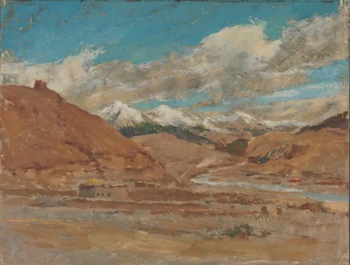 吴作人《霍卢郊外,油画,29×38cm,1944年,中国美术馆藏