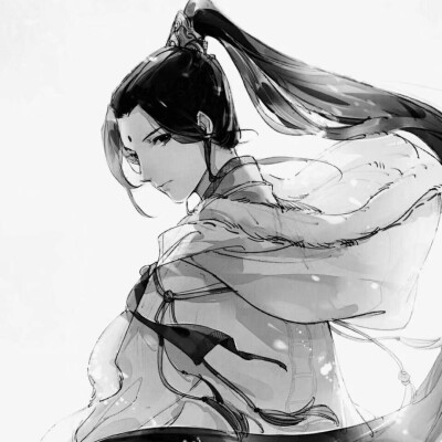 古风黑白动漫男生头像