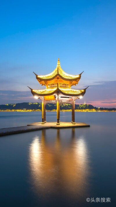西湖美景水彩 - 堆糖,美图壁纸兴趣社区