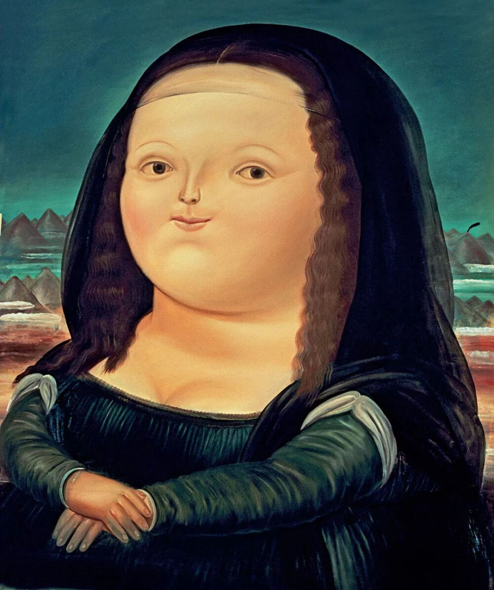 费尔南多·波特罗《mona lisa,布面油画 堆