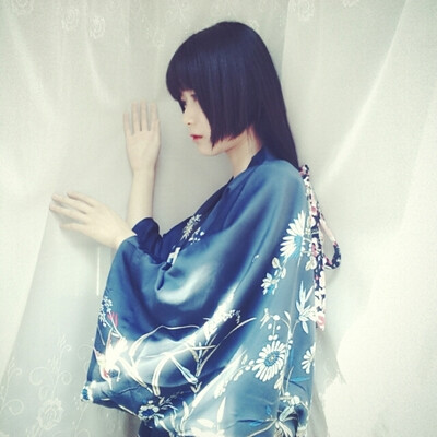 日本和风日式和服凤凰印花和服无扣蝙蝠袖开衫宽松女士外套 堆糖 美图壁纸兴趣社区