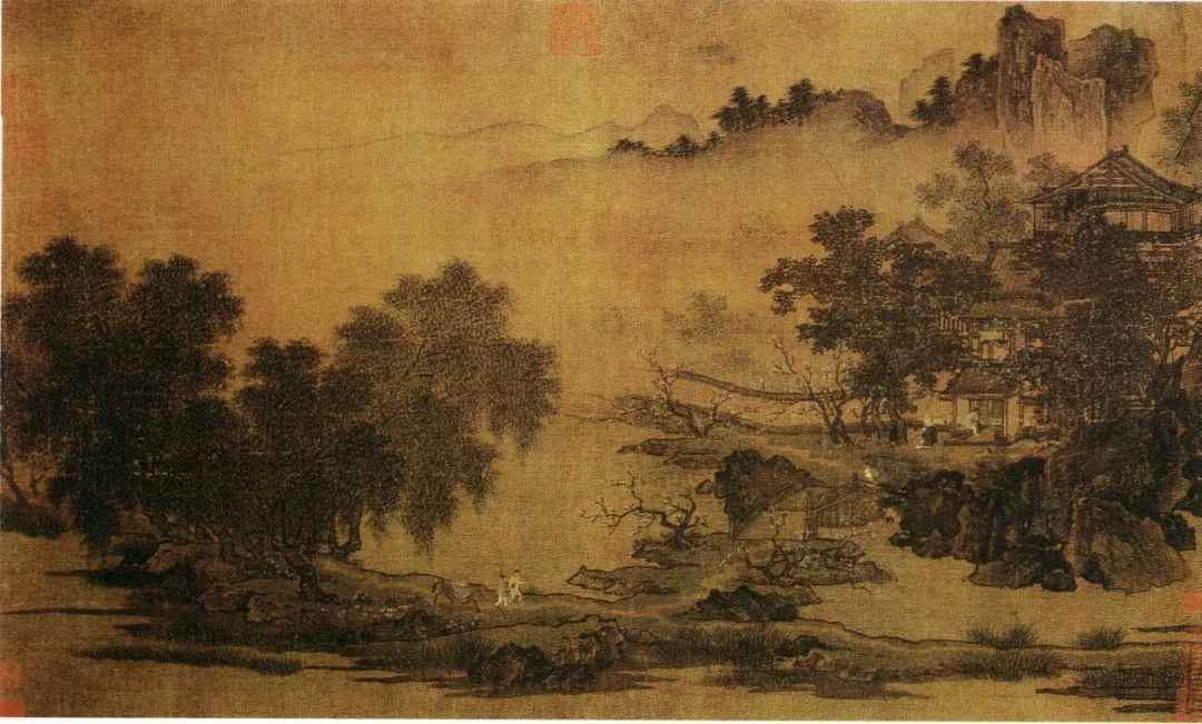 刘松年《四景山水图》(春景),绢本设色,25.8×26.